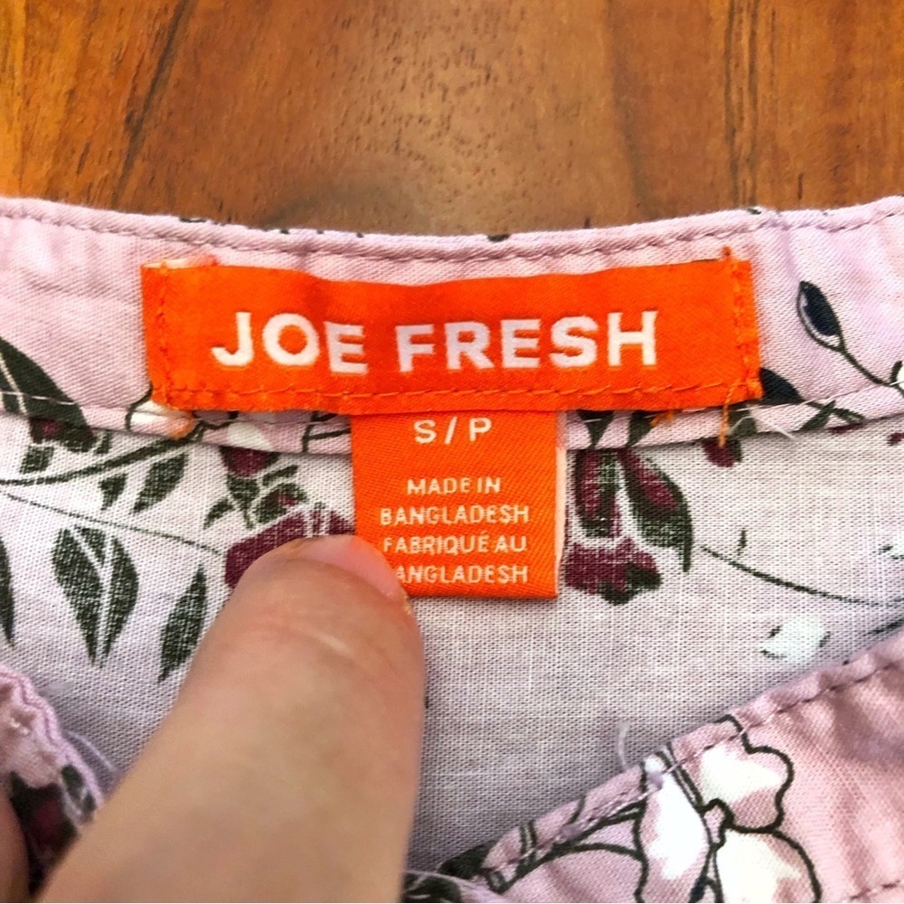 Joe Fresh Boho Cottagecore Pink Floral Pattern Artsy Button Down Shirt Blouse. - Picture 5 of 13